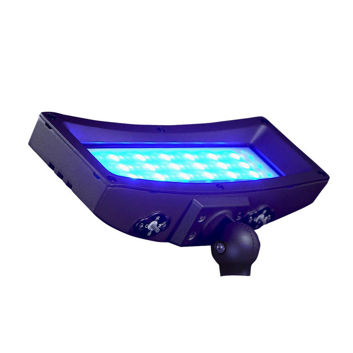 EXO LSP-RGBW LED Flood RGBW 1950Lm 17W 6X7 Distribution Knuckle Mount Glass Lens 120-277V 0-10V Dimming Dark Bronze Matte Textured (93159112)