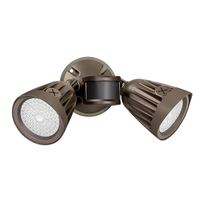 EXO ML-2L-50-LSCS-WH Marshal LED Twin Head Flood With Motion Sensor Selectable 28W/40W/50W 3000K/4000K/5000K 80 CRI Ceiling/Wall Mounted White 120-277V (93311878)