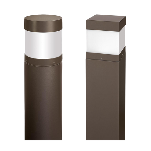EXO SGB-S-LSCS Square Bollard Wattage/CCT Selectable 12W/16W/22W 3000K/4000K/5000K Type 5 Distribution 120-277V Dark Bronze Matte Textured (93166465)