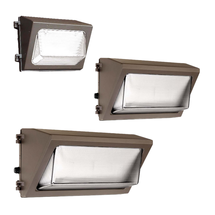 EXO WGH1-50-LSCS-UNVC Glass Refractor Wall Pack Selectable 20W/30W/40W/50W 3000K/4000K/5000K 2800Lm-6900Lm Type 4 Bronze Button Photocontrol/Optional Cover 120-347V (93310471)