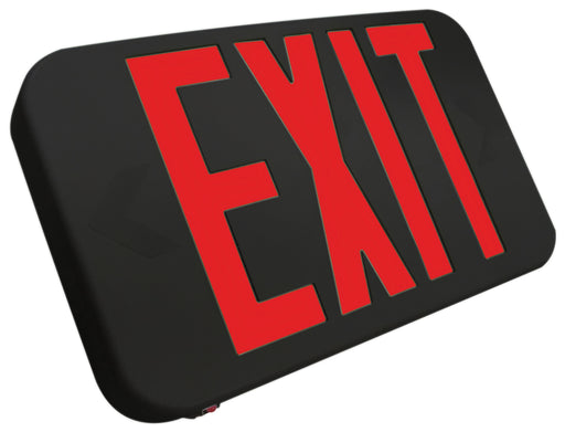 Best Lighting Products Thermoplastic Exit Sign Red Letters Black Housing Battery Backup No Self-Diagnostics No Dual Circuit Operation (EZRXTEU2RBEM-USA)
