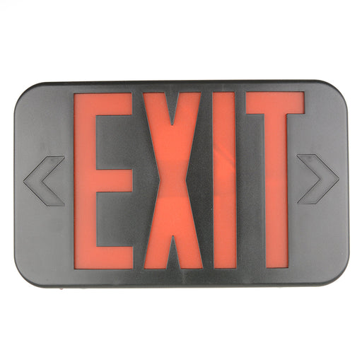 Standard-BL Thermoplastic Exit Sign Red/Green Letters Black Housing Battery Backup No Self-Diagnostics No Dual Circuit Operation Not (EZRXTEU2RGBEM)