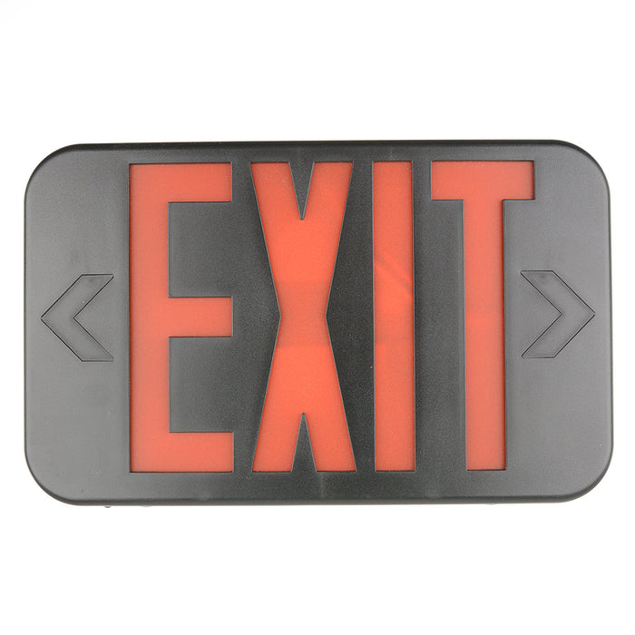 Standard-BL Thermoplastic Exit Sign Red/Green Letters Black Housing Battery Backup No Self-Diagnostics No Dual Circuit Operation Not (EZRXTEU2RGBEM)