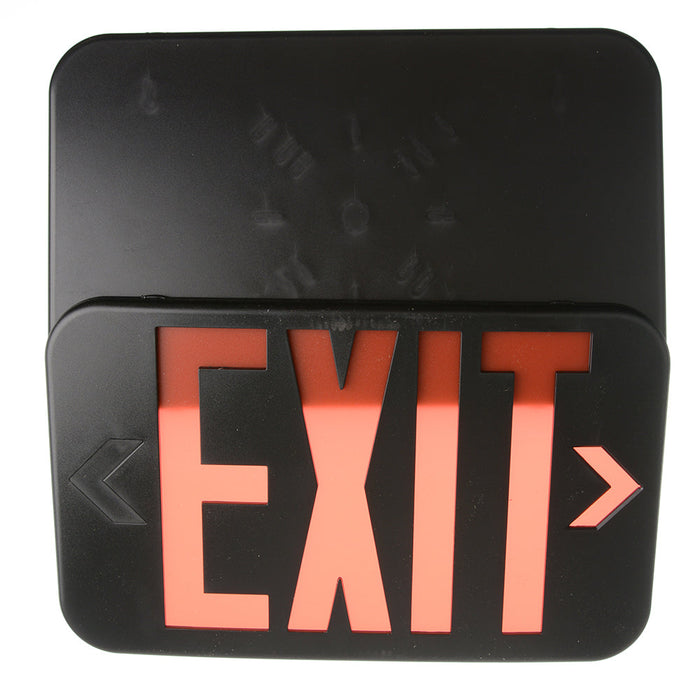 Standard-BL Thermoplastic Exit Sign Red/Green Letters Black Housing Battery Backup No Self-Diagnostics No Dual Circuit Operation Not (EZRXTEU2RGBEM)