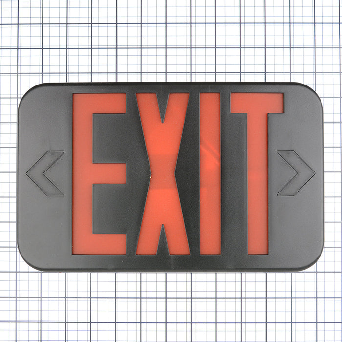 Standard-BL Thermoplastic Exit Sign Red/Green Letters Black Housing Battery Backup No Self-Diagnostics No Dual Circuit Operation Not (EZRXTEU2RGBEM)