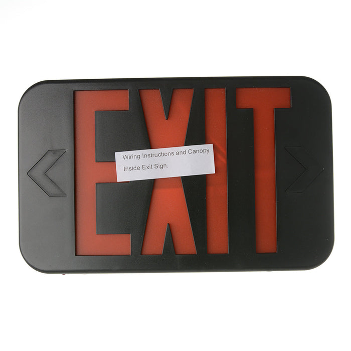 Standard-BL Thermoplastic Exit Sign Red/Green Letters Black Housing Battery Backup No Self-Diagnostics No Dual Circuit Operation Not (EZRXTEU2RGBEM)