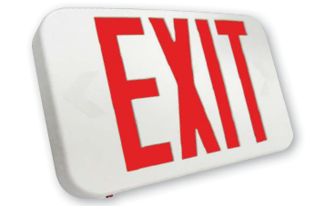 Best Lighting Products Compact Thermoplastic Exit Sign Universal Single/Double Face Red/Green Letters White Housing Battery Backup (EZRXTEU2RGWEM)