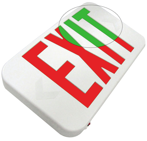 Best Lighting Products Thermoplastic Exit Sign Red/Green Letters White Housing No Battery Backup No Self-Diagnostics No Dual Circuit Operation (EZRXTEU2RGW-USA)