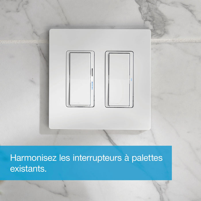 Lutron Claro Smart Switch - Load Ratings--LED 5A Incandescent/Halogen/ELV 600W Fan 3A Light Almond (DVRF-5NS-LA)