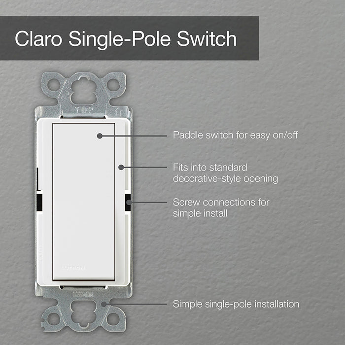 Lutron Claro 15A Switch Single-Pole Brown (CA-1PS-BR)