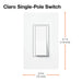 Lutron Claro 15A Switch Single-Pole Almond (CA-1PS-AL)