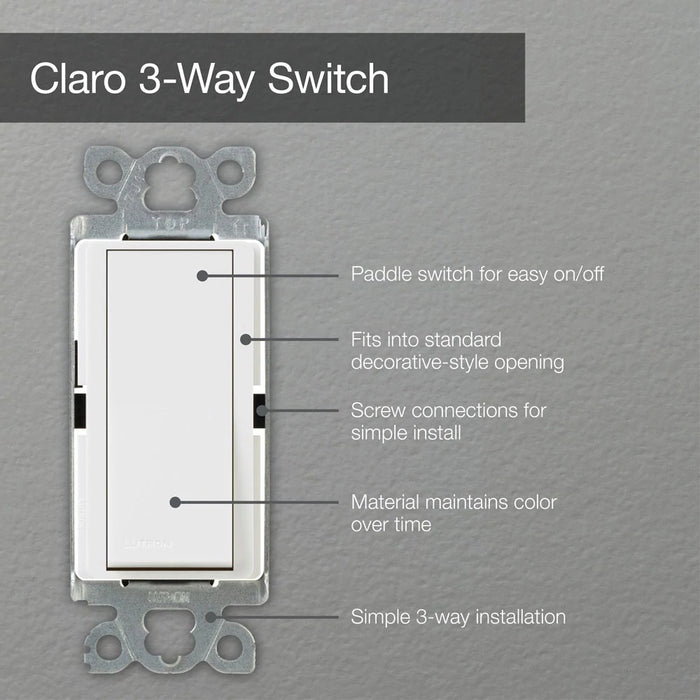 Lutron Claro 15A Switch 3-Way Ivory (CA-3PS-IV)