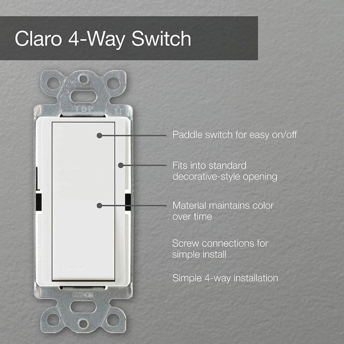 Lutron Claro 15A Switch 4-Way Almond (CA-4PS-AL)