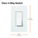 Lutron Claro 15A Switch 4-Way Ivory (CA-4PS-IV)