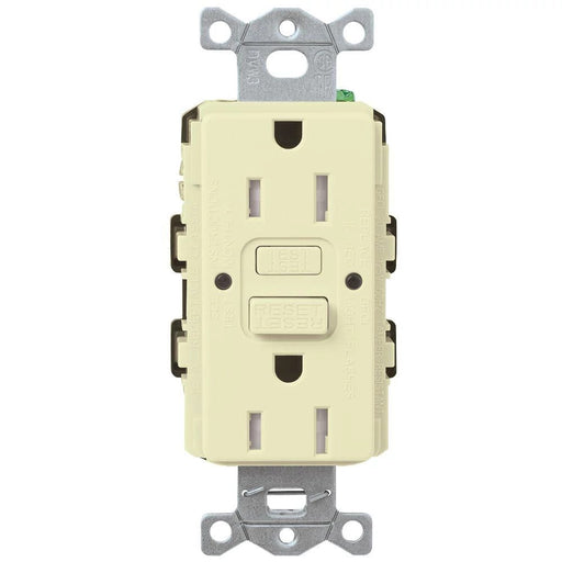 Lutron Claro 15A Receptacle Self-Testing GFCI Almond (CAR-15-GFST-AL)