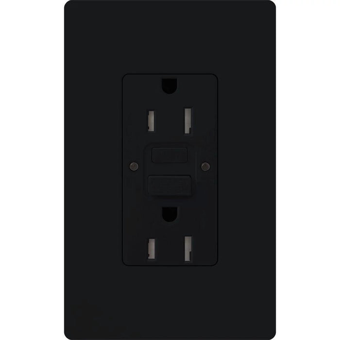 Lutron Claro 15A Receptacle Self-Testing GFCI Black (CAR-15-GFST-BL)
