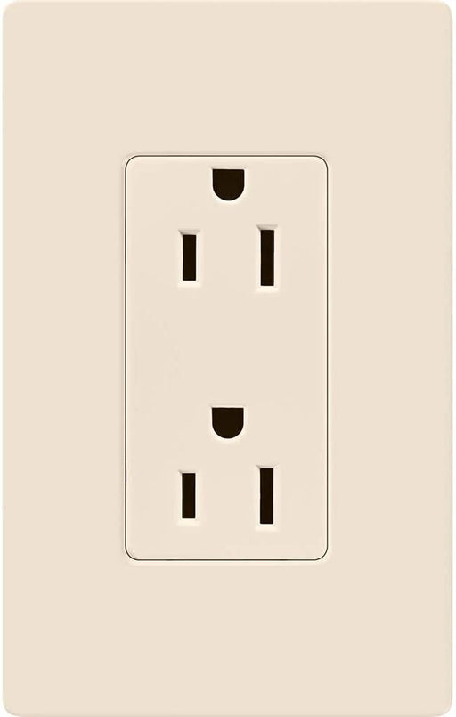 Lutron Claro 15A Receptacle Light Almond (CAR-15-LA)
