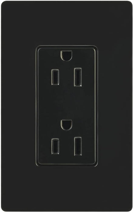 Lutron Claro 15A Receptacle Tamper-Resistant Black (CARS-15-TR-BL)