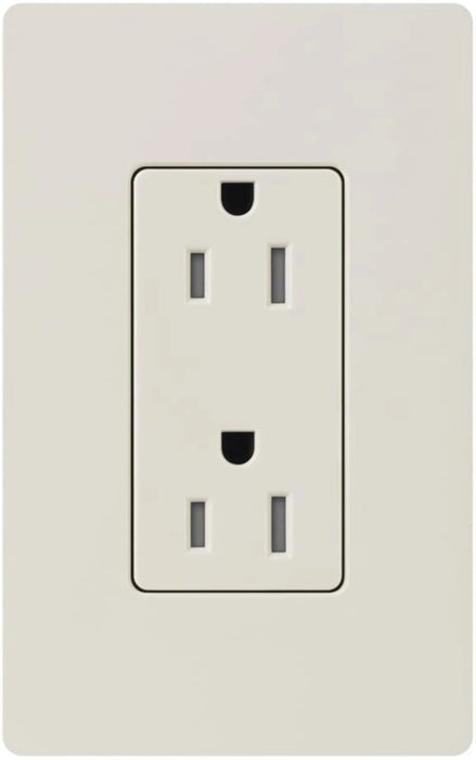 Lutron Claro 15A Receptacle Tamper-Resistant Light Almond (CARS-15-TR-LA)