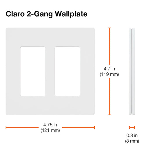 Lutron Claro Wall Plate 2-Gang 48 Pack White (CW-2-WH-48)