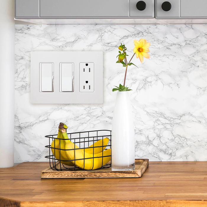 Lutron Claro Wall Plate 3-Gang Almond (CW-3-AL)