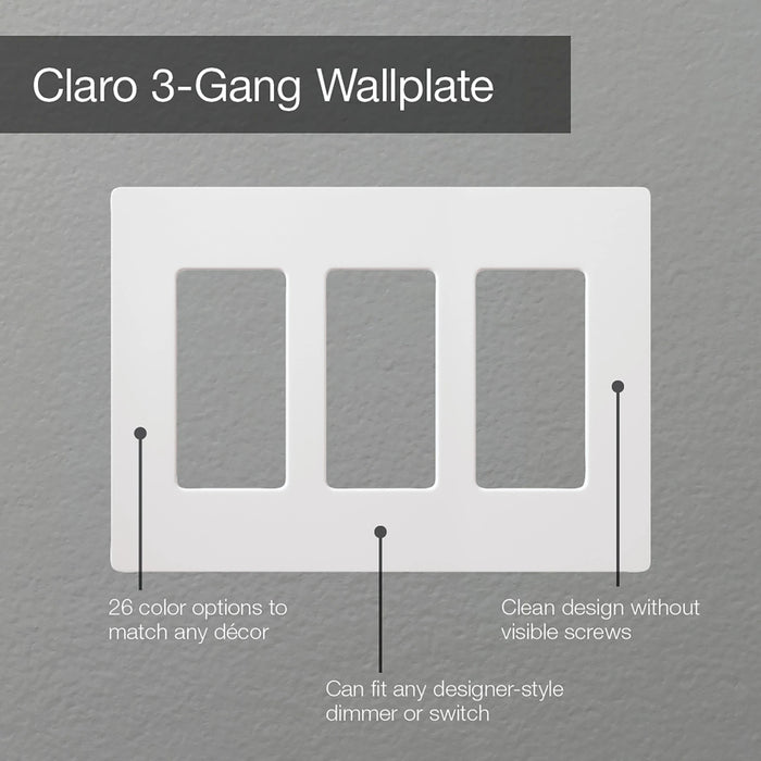 Lutron Claro Wall Plate 3-Gang 24 Pack White (CW-3-WH-24)