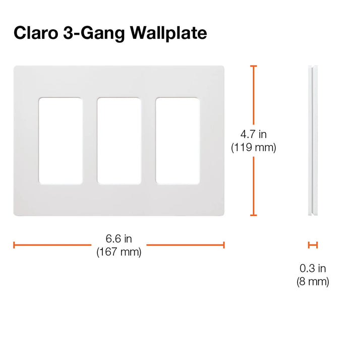Lutron Claro Wall Plate 3-Gang 24 Pack White (CW-3-WH-24)