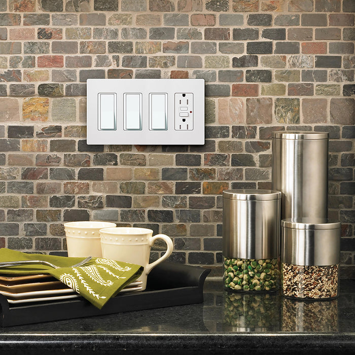 Lutron Claro Wall Plate 4-Gang 12 Pack White (CW-4-WH-12)