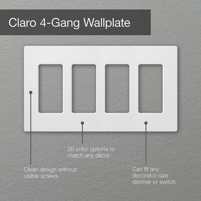 Lutron Claro Wall Plate 4-Gang 12 Pack White (CW-4-WH-12)
