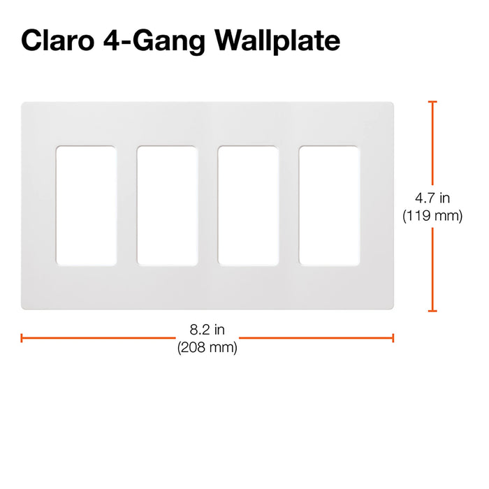 Lutron Claro Wall Plate 4-Gang 12 Pack White (CW-4-WH-12)