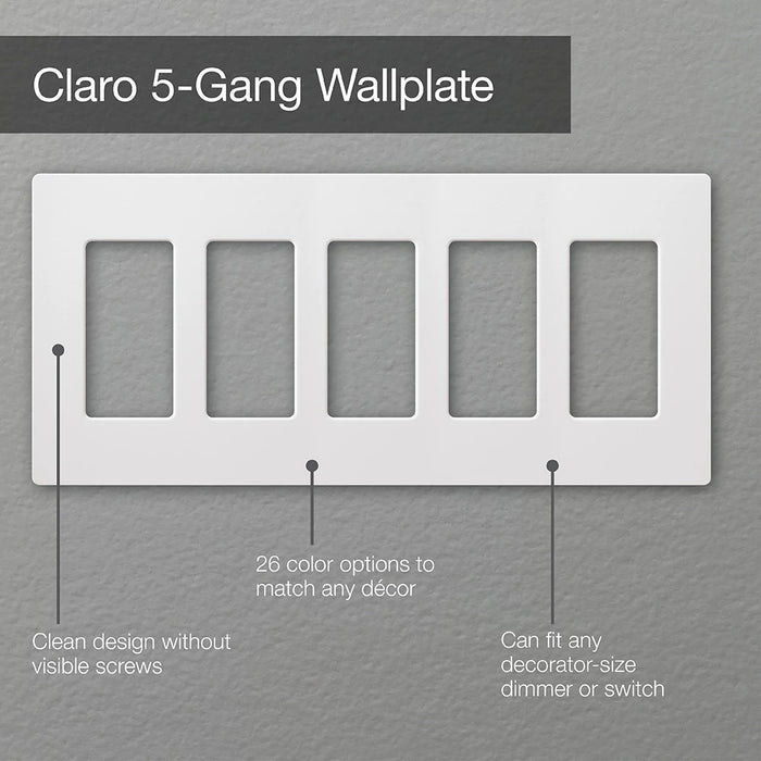 Lutron Claro Wall Plate 5-Gang Brown (CW-5-BR)