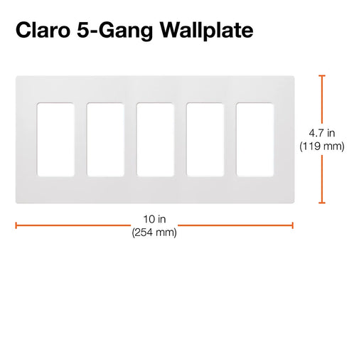 Lutron Claro Wall Plate 5-Gang Gray (CW-5-GR)