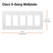 Lutron Claro Wall Plate 5-Gang Brown (CW-5-BR)