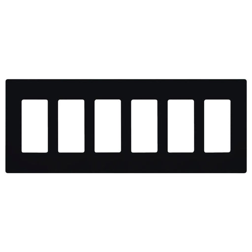 Lutron Claro Wall Plate 6-Gang Black (CW-6-BL)