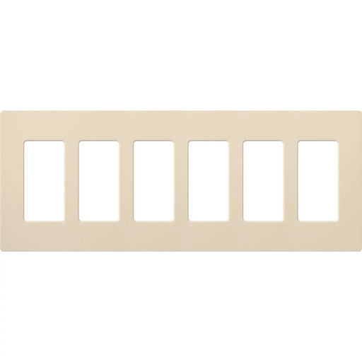 Lutron Claro Wall Plate 6-Gang Light Almond (CW-6-LA)