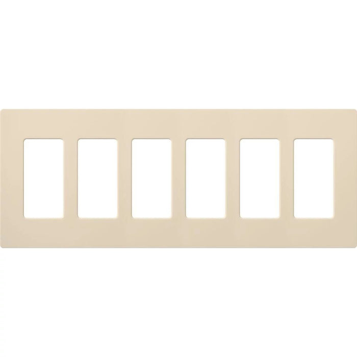 Lutron Claro Wall Plate 6-Gang Light Almond (CW-6-LA)