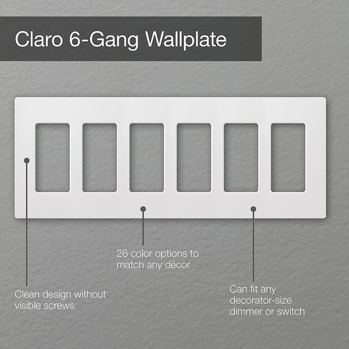 Lutron Claro Wall Plate 6-Gang Ivory (CW-6-IV)