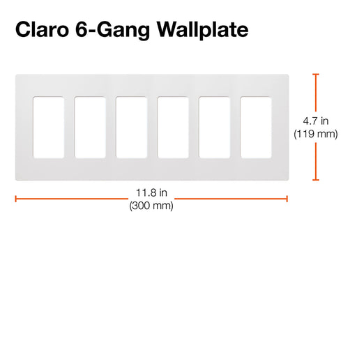 Lutron Claro Wall Plate 6-Gang Gray (CW-6-GR)
