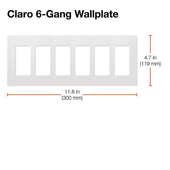 Lutron Claro Wall Plate 6-Gang Light Almond (CW-6-LA)