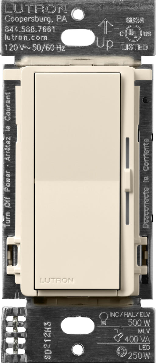 Lutron Diva Smart ELV+ Dimmer Switch for Caseta Systems Phase Selectable 250W LED/400VA MLV/500W ELV Neutral Required 120V Light Almond (DVRF-5NE-LA)