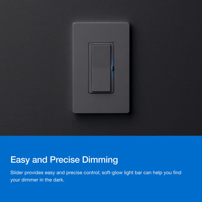 Lutron Diva Smart ELV+ Dimmer Switch for Caseta Systems Phase Selectable 250W LED/400VA MLV/500W ELV Neutral Required 120V White (DVRF-5NE-WH)