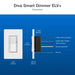 Lutron Diva Smart ELV+ Dimmer Switch for Caseta Systems Phase Selectable 250W LED/400VA MLV/500W ELV Neutral Required 120V Ivory (DVRF-5NE-IV)