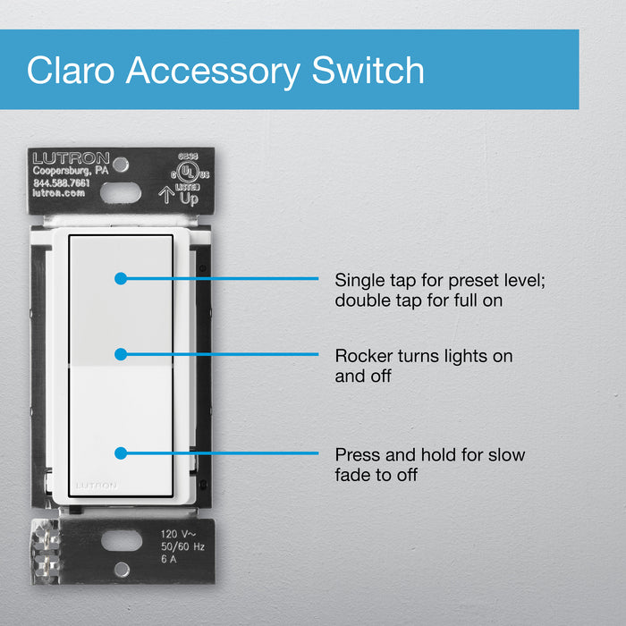 Lutron Claro Smart Accessory Switch Brown (DVRF-AS-BR)