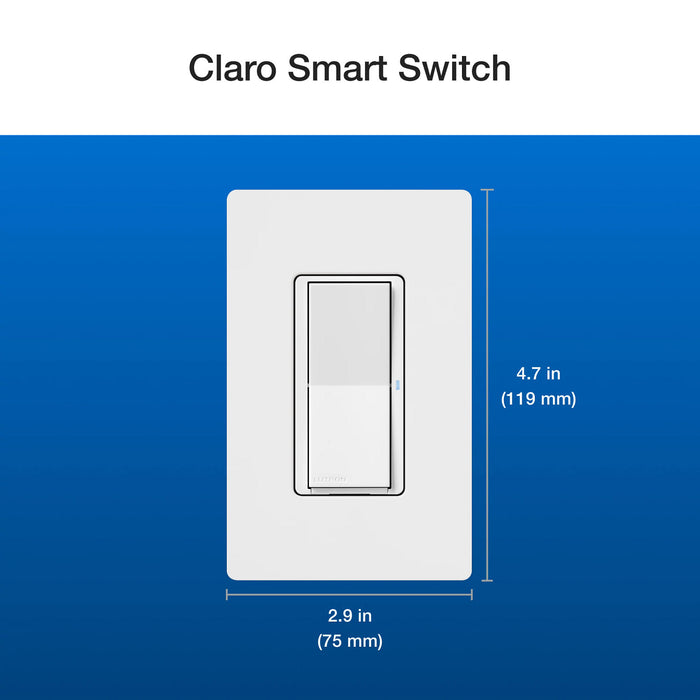 Lutron Claro Smart Neutral Switch/Pico Paddle Remote/Wall Plate Bracket/Wall Plate White (DVRF-PKG1S-WH)
