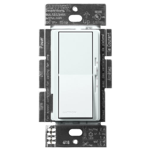 Lutron Diva (Gloss) 1.5A Single Pole 3-Speed Quite Fan/Light Control Glacier White (DVSCFSQ-LF-GL)