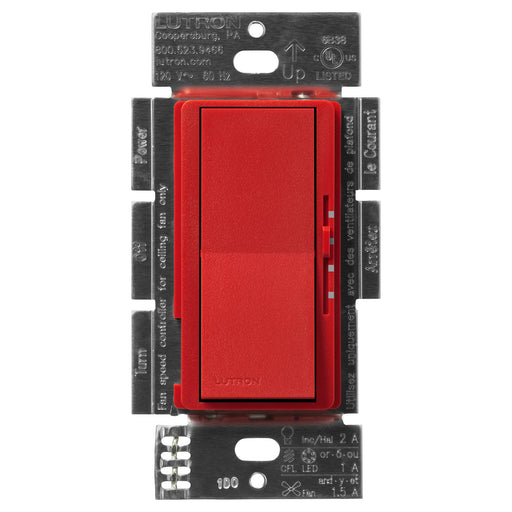 Lutron Diva (Gloss) 1.5A Single Pole 3-Speed Quite Fan/Light Control Signal Red (DVSCFSQ-LF-SR)