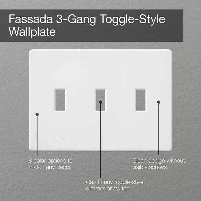 Lutron Fassada Wall Plate 3-Gang Light Almond (FG-3-LA)
