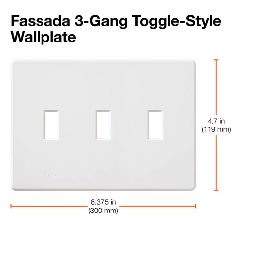 Lutron Fassada Wall Plate 3-Gang White (FG-3-WH)