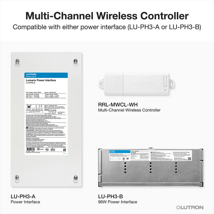 Lutron 96W Hardwired Power Interface for Lumaris RGB + Tunable White Tape Light (LU-PH3-B)