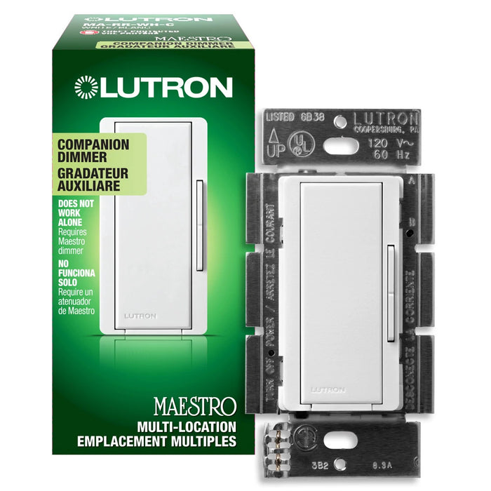 Lutron Maestro Accessory Dimmer White Clamshell (MA-RH-WH)